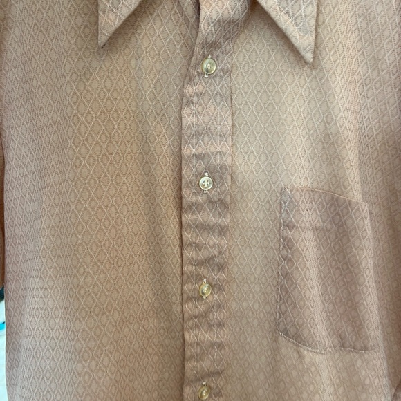 Vintage Butterfly collar Kent Collection by Arrow Beige Shirt - Picture 2 of 5